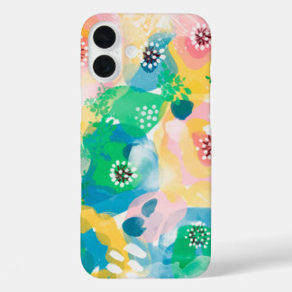 Abstract painting cute vivid watercolor pattern  iPhone 16 plus case