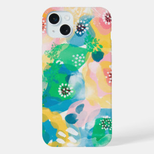 Abstract painting cute vivid watercolor pattern iPhone 15 plus case