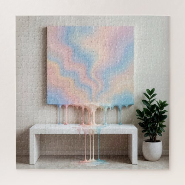 Abstract Painting Dripping on a Bench  Jigsaw Puzzle (Vertical)