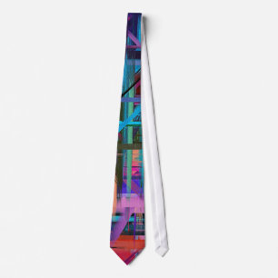 Abstract Painting Dynamic Colours #49 Tie
