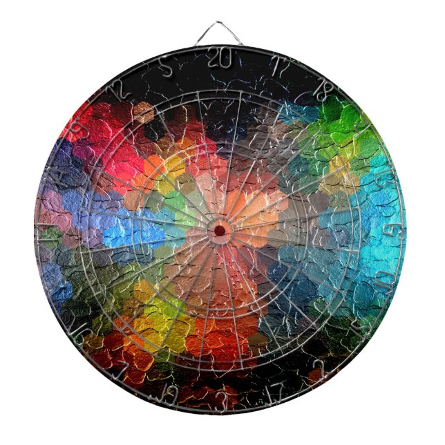 Abstract Painting | Dynamic Colours Dartboard (Front)