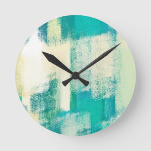 Abstract Painting Dynamic Colours Round Clock