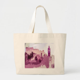 Abstract Painting Edinburgh Capital of Scotland Large Tote Bag