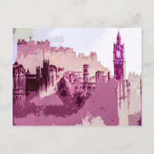 Abstract Painting Edinburgh Capital of Scotland Postcard