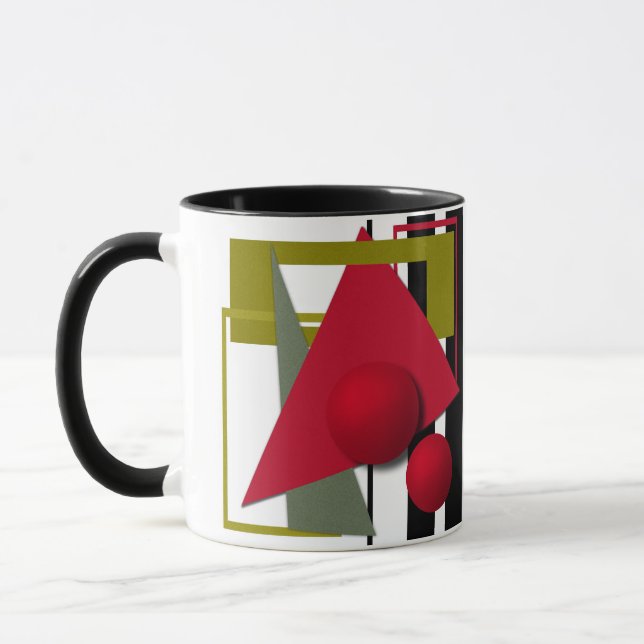 Abstract painting, geometric shapes mug (Left)