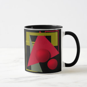 Abstract painting, geometric shapes mug