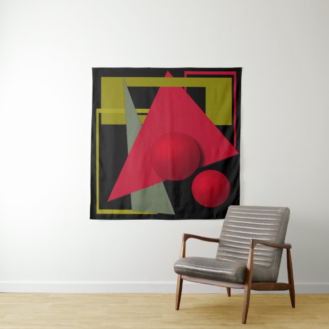 Abstract painting, geometric shapes tapestry (In Situ)