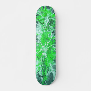 Abstract painting green splattergrunge skateboard