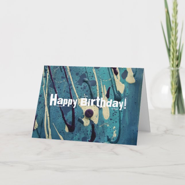 Abstract Painting, Happy Birthday! Card (Front)