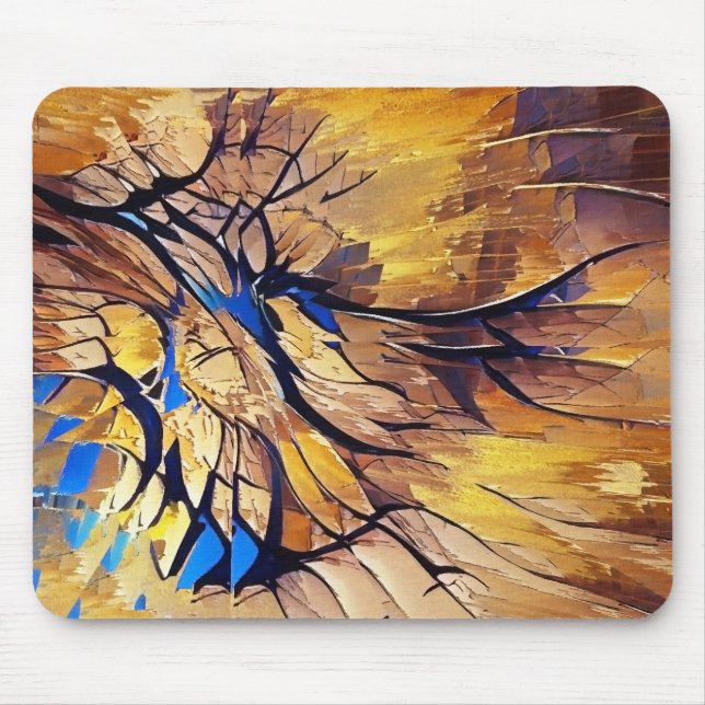 Abstract Painting in Hot Colours Mouse Pad (Front)