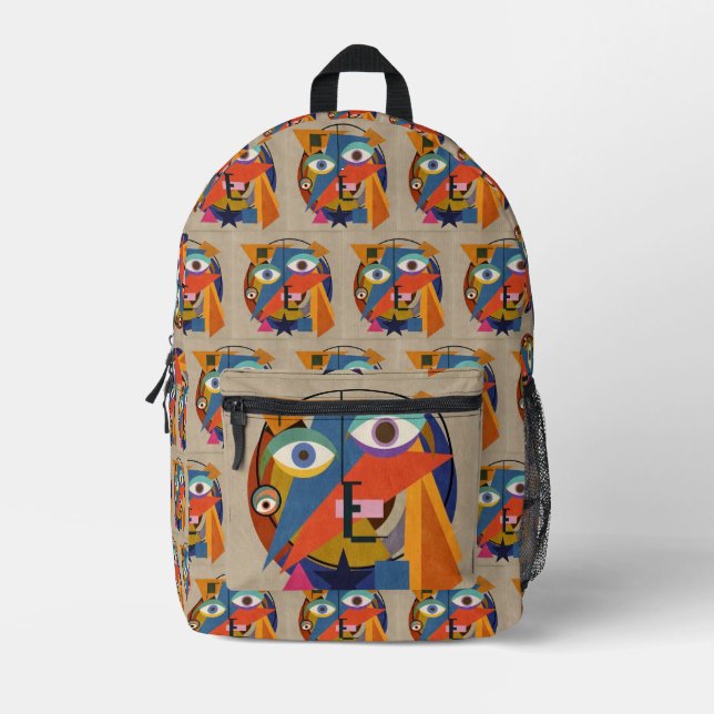 Abstract Painting - Kandinsky Printed Backpack (Front)