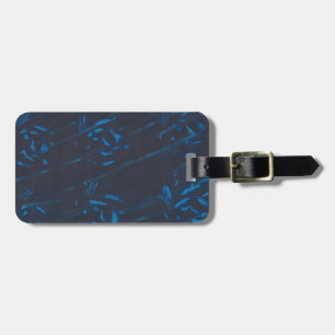 Abstract Painting Light Blue on Black Luggage Tags