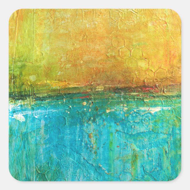 Abstract Painting Mixed Media Artist Impression Square Sticker (Front)