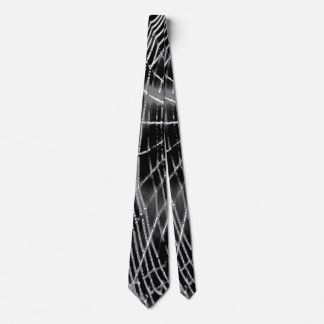 Abstract Painting Of A Grey White Cobweb On Black Tie