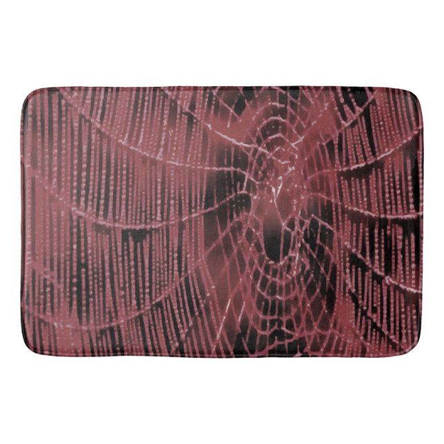 Abstract Painting Of A Magenta Pink Cobweb Bath Mat (Front)
