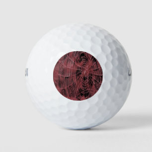 Abstract Painting Of A Magenta Pink Cobweb Golf Balls
