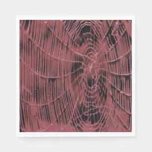 Abstract Painting Of A Magenta Pink Cobweb Napkin