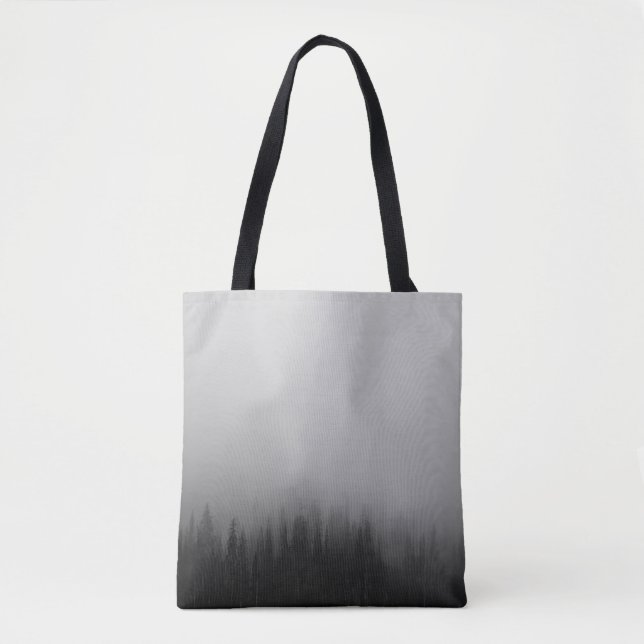 ABSTRACT PAINTING OF PINE TREE FOREST TOTE BAG (Front)