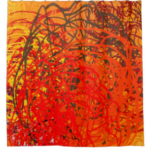 Abstract painting on canvas. Hand made art. Colorf Shower Curtain