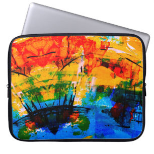 Abstract painting on concrete wall. illustration.  laptop sleeve