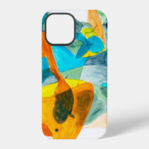 abstract painting on paper with vibrant colours, iPhone 12 case