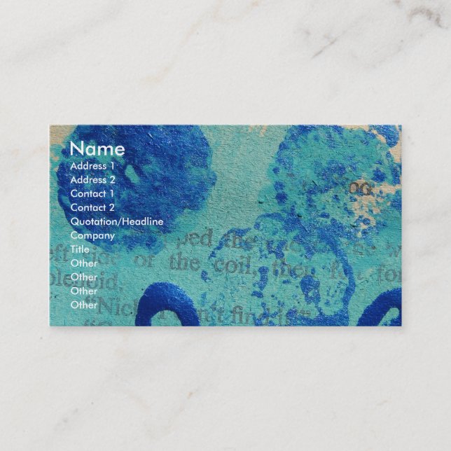 Abstract Painting On Vintage Book Page Business Card (Front)