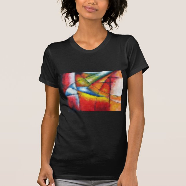 abstract painting red yellow green blue T-Shirt (Front)