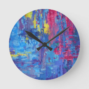 Abstract painting round clock