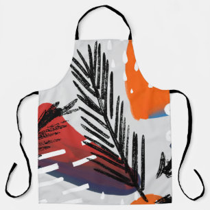 Abstract painting seamless pattern with ink elemen apron