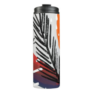 Abstract painting seamless pattern with ink elemen thermal tumbler