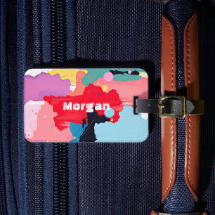 Abstract Painting Spatters/Drips Name Contact Info Luggage Tag