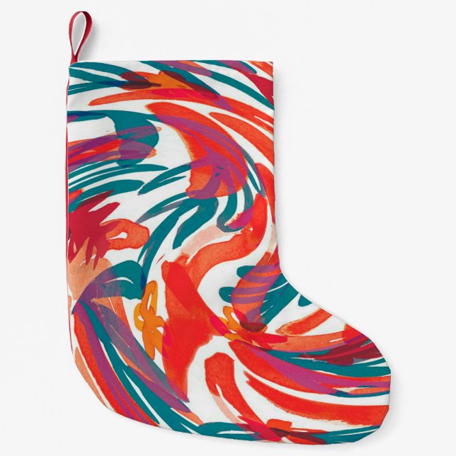 Abstract painting texture. Art wallpaper. Simple d Small Christmas Stocking (Front)