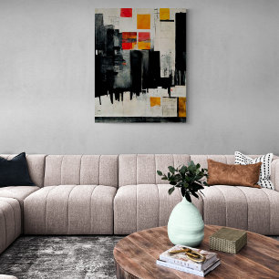 Abstract Painting "The Battle Harbour". Canvas Pri Print