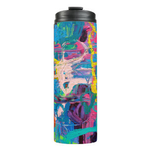 Abstract painting thermal tumbler