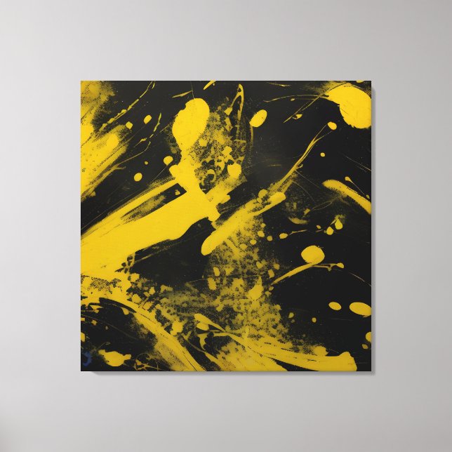 Abstract painting with black background canvas print (Front)