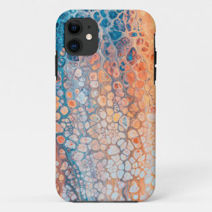 Abstract painting with orange circles iphone cases