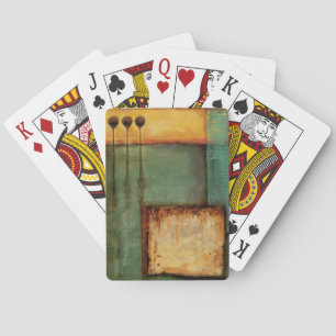 Abstract Painting with Piano Keys Playing Cards