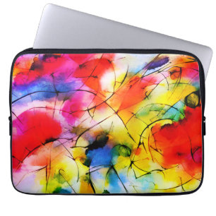 Abstract painting with rainbow colours laptop sleeve