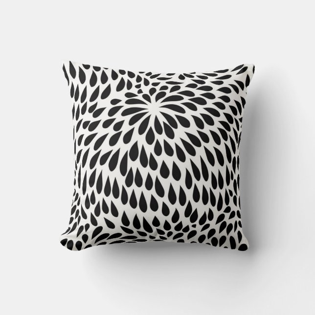 Abstract Paisley Flower Petal Pattern Cushion (Front)