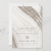 Abstract Pale Gold Marble Agate Wedding