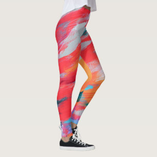 Abstract Palette Acrylic Artwork Leggings