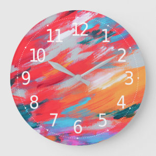 Abstract Palette Acrylic Artwork   Wall Clock