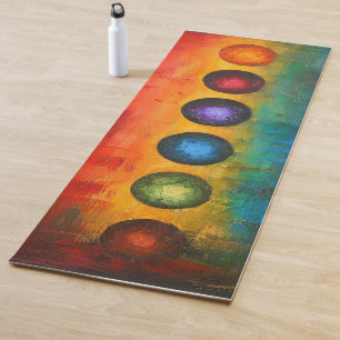Abstract Palette Knife Chakra Energy Yoga Mat