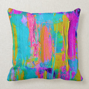Abstract Palette Knife Painting Pillow