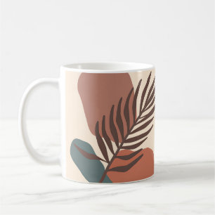 Abstract palm leaf minimalist art coffee mug
