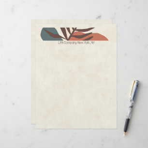 Abstract palm leaf modern minimalist art custom letterhead