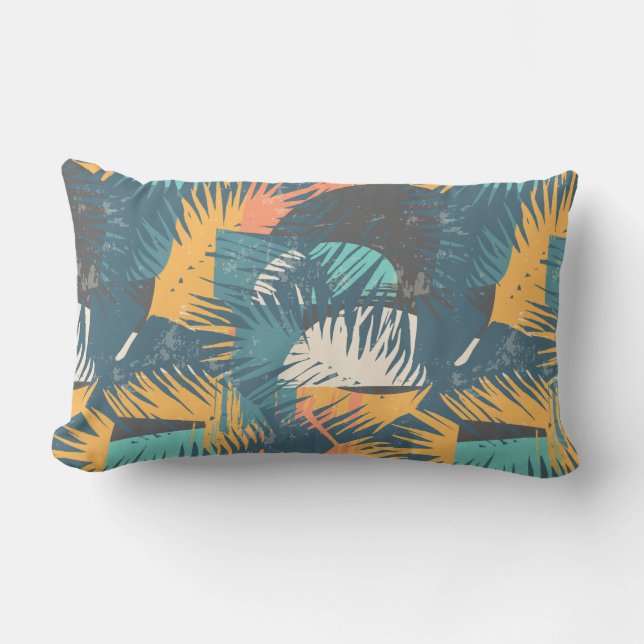 Abstract Palm Leaf Pattern throw pillows (Front)