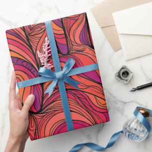 Abstract Palm Sunset Orange Wrapping Paper
