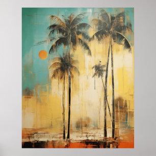 Abstract Palm Tree Poster