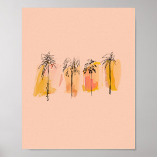 Abstract Palm Trees Poster